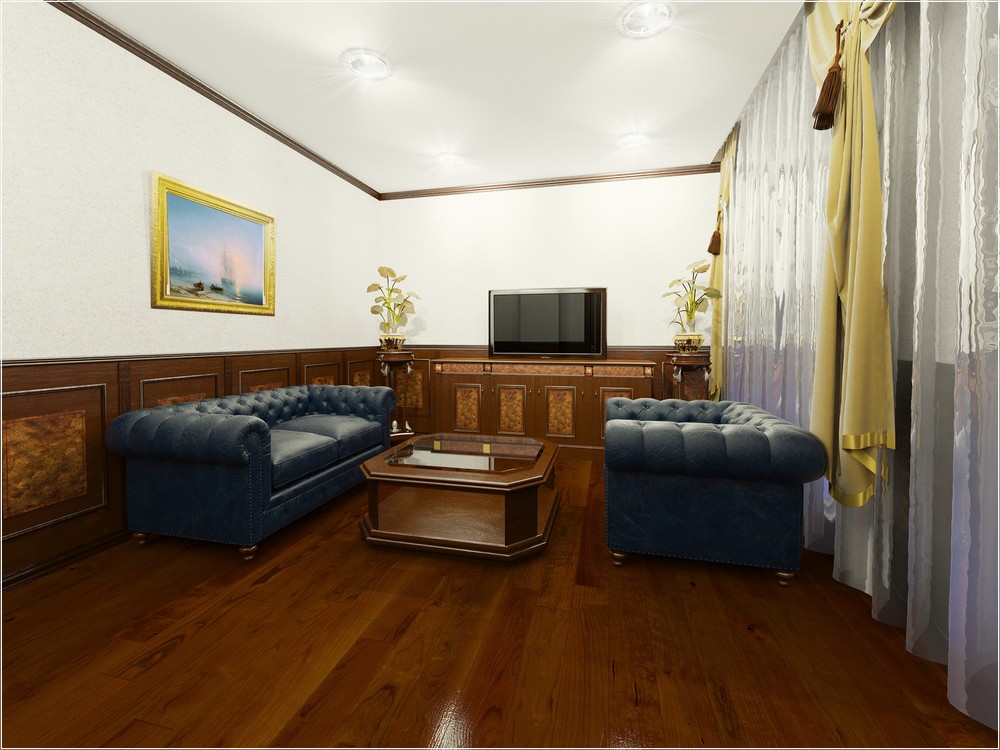 3D визуализация проекта Резиденция в классическом стиле (кабинет, переговорная, комната отдыха)