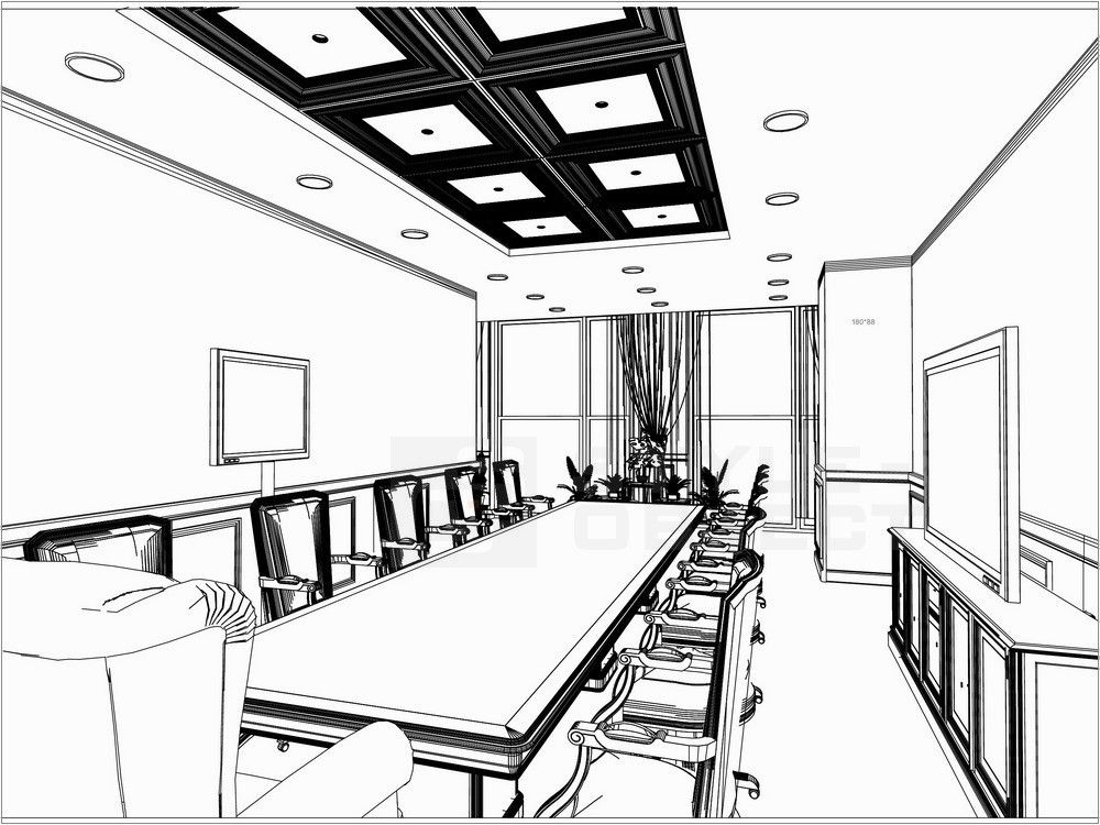 3D визуализация проекта Резиденция в классическом стиле2 (кабинет, приемная, комната отдыха)